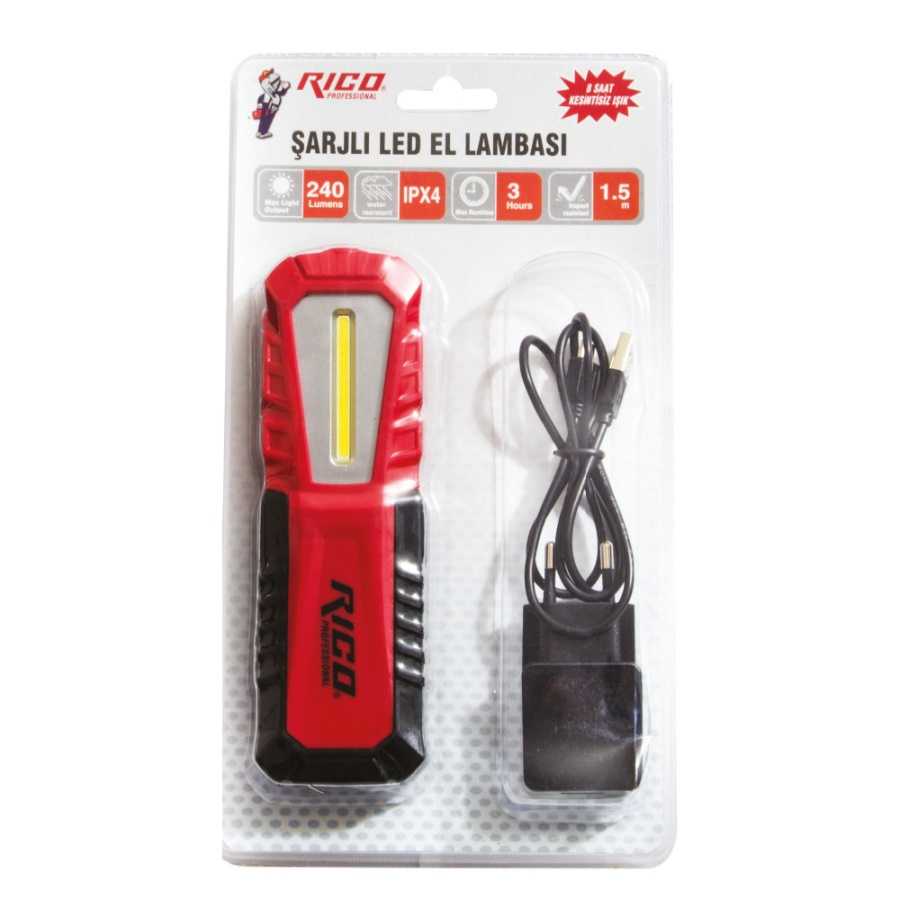RİCO Şarjlı El Lambası Ledli K16 240LM 013-RC0037 Lümen