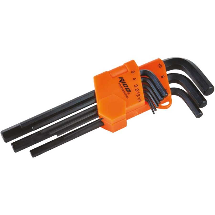RİCO 9 Parça Düz Uzun Allen Anahtar Takımı 013-RC0215
