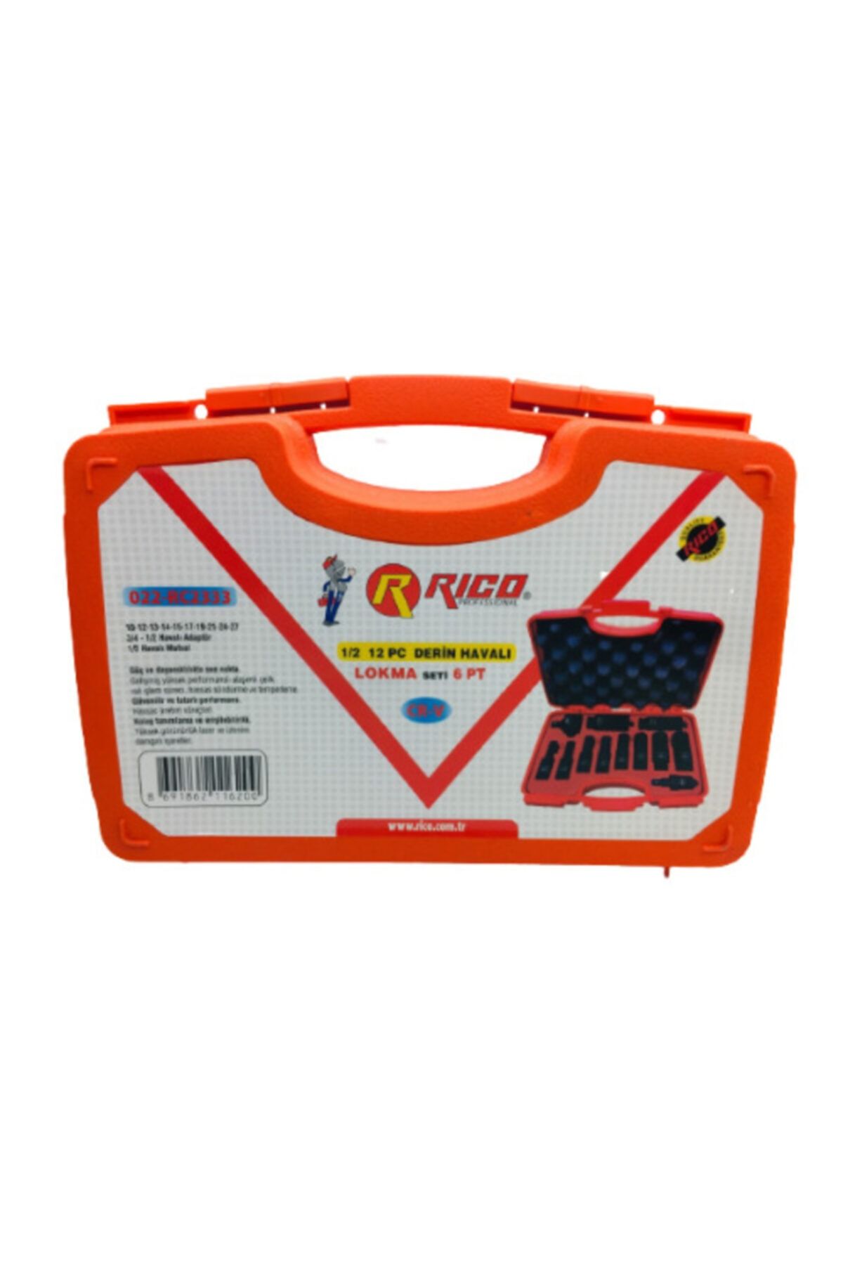 RİCO 12 Parça Lokma Takımı Uzun Havalı 1/2’’ 6 Köşe 022-RC2333
