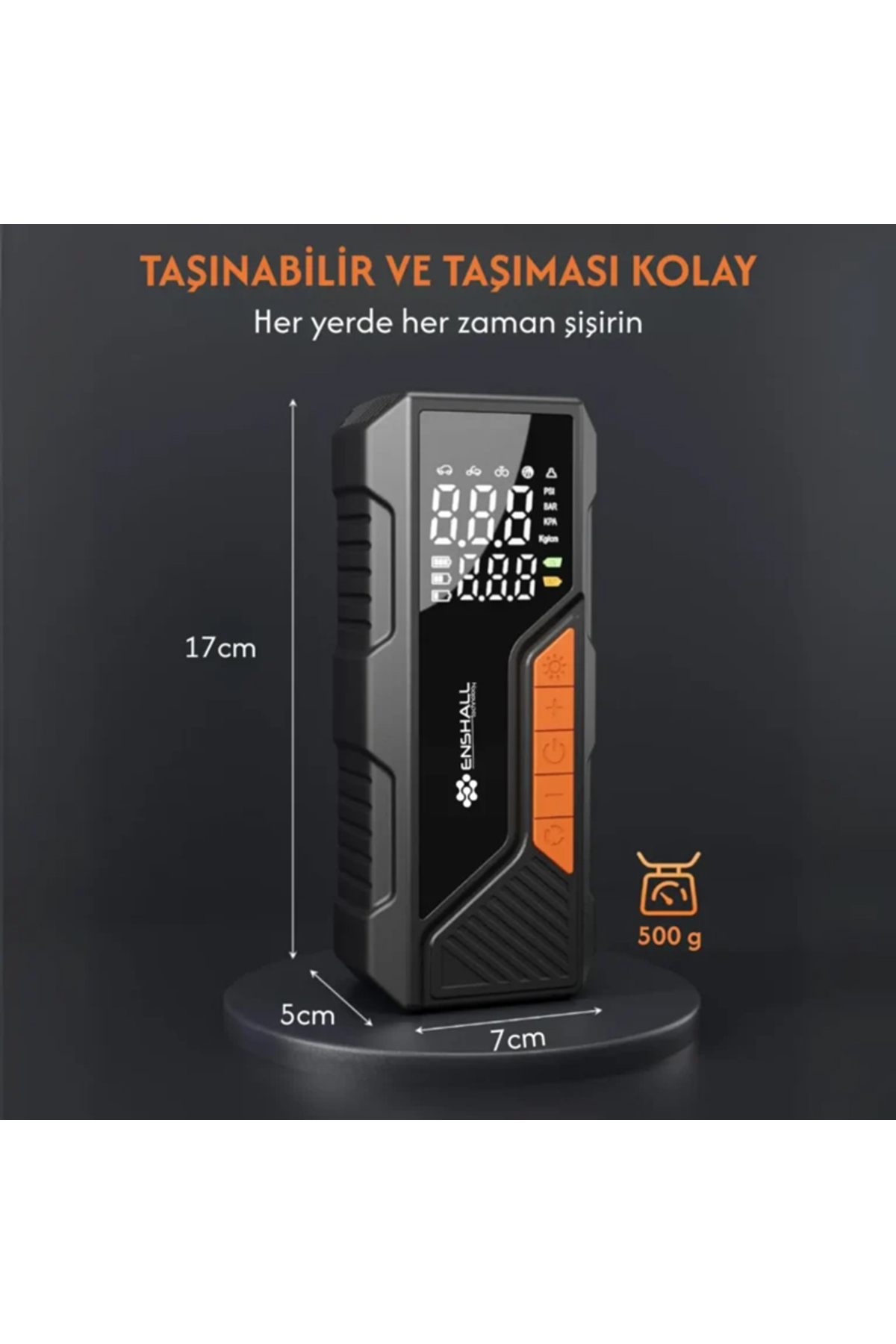 Rico 022-RC4076 Şarjlı Dijital Hava Kompresörü