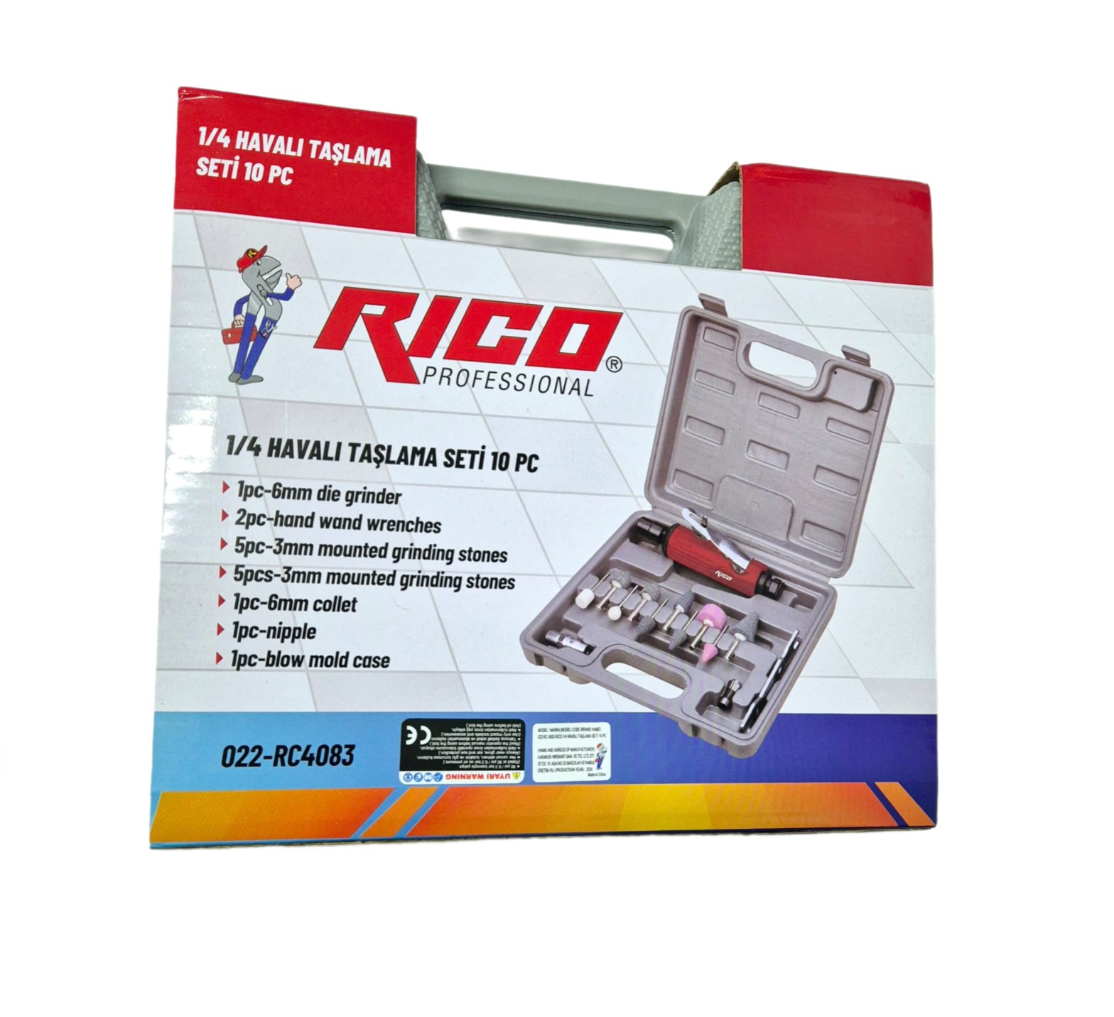 RİCO 1/4’’ Havalı Taşlama Seti 10 Parça 022-RC4083