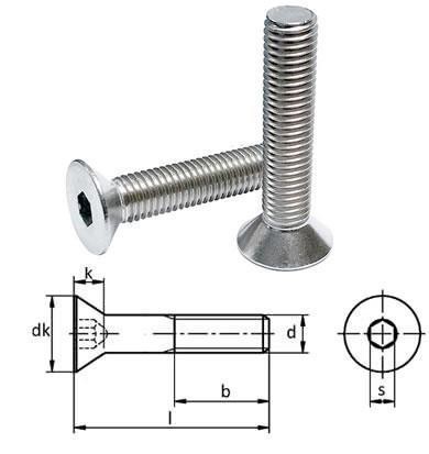 M 10X16 HB İMBUS CİVATA İNOX A2-70 304 KALİTE DIN 7991