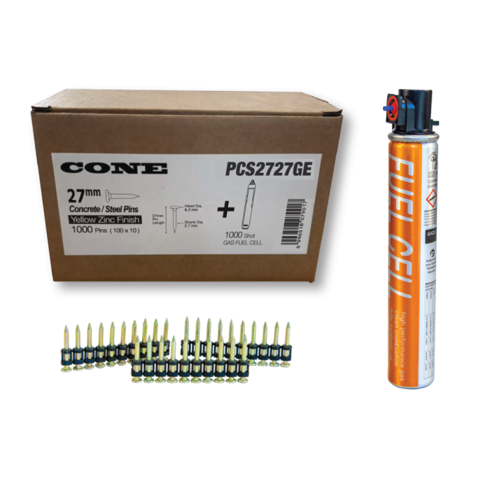 CONE 2.7x27mm 1000 Adet Tabanca Çivisi+Gaz Kartuş
