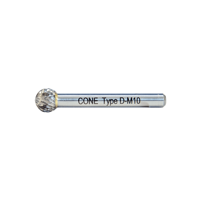 Cone D Tipi Yuvarlak Misket Başlı Karbür Kalıpçı Frezesi 10mm
