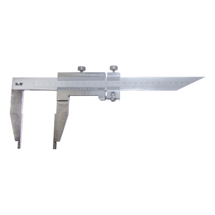 DWMeasuring Uzun Tek Çene İnce Ayarlı Monoblok Gövde Mekanik Kumpas 0-700mm / 300mm