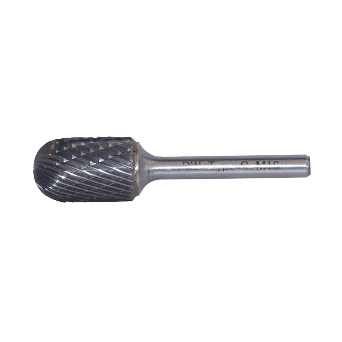 DWCarbide C Tipi Silindirik Oval Başlı Karbür Kalıpçı Frezesi 2.5 x 3mm Komple Karbür