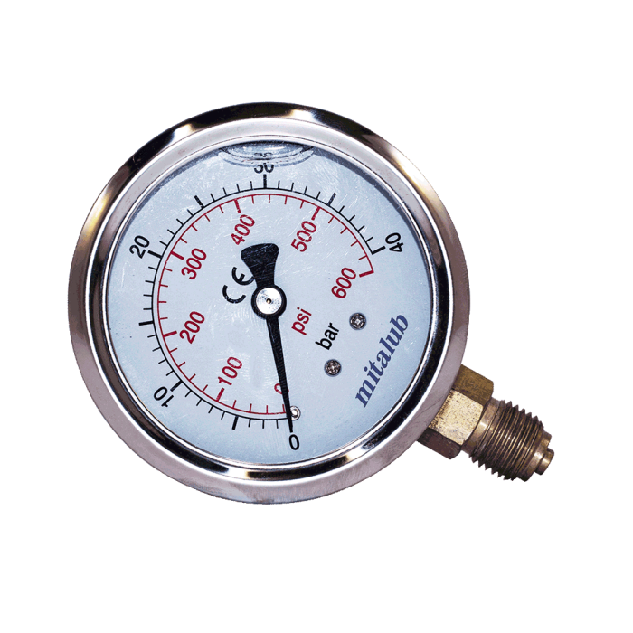 Mitalub Gliserinli Paslanmaz Alttan Manometre 63mm x 25bar MIGP6325B