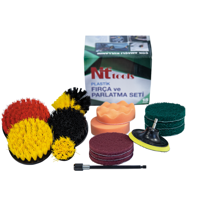 NTTools 15 Parça Plastik Matkap Fırça Seti