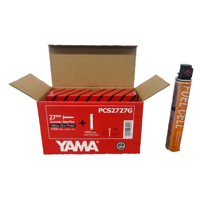 YAMA 2.7x27 mm 1000 Adet Tabanca Çivisi+ Gaz Kartuş