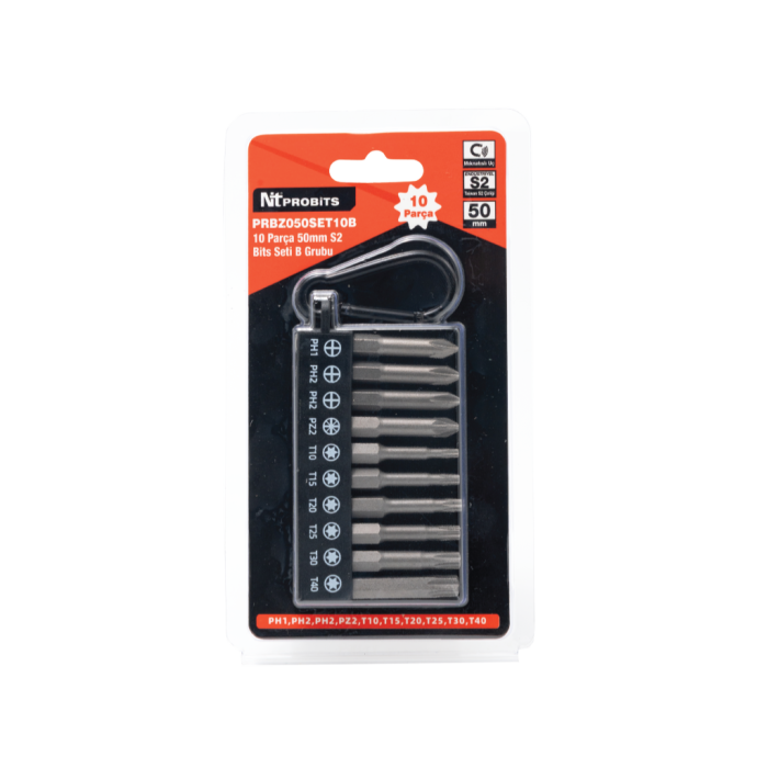 10 Parça 50mm S2 Manyetik Bits Seti - B Grubu