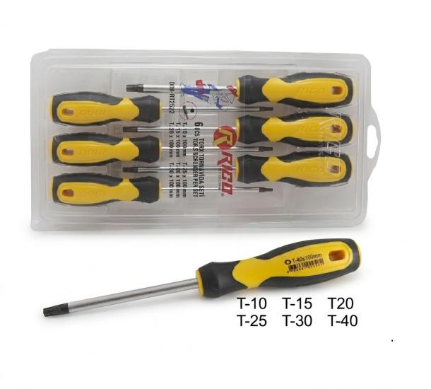 RİCO Klasik Torx Tornavida Seti Delikli 6 PARÇA 003-Rk0052