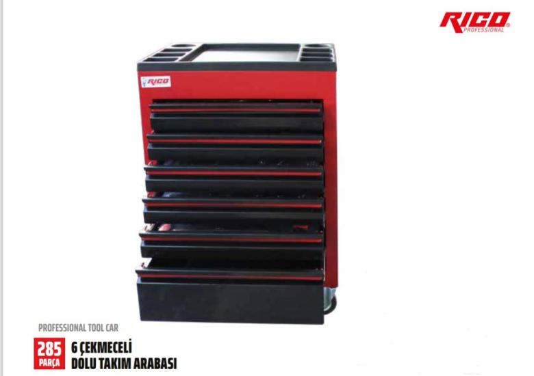 RİCO TAKIM ARABASI 6 ÇEKMECELİ 285 PARÇA DOLU 025-TA0024