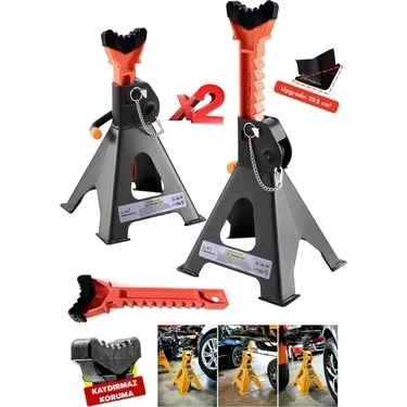 RİCO 3 Ton 4 Ayaklı Kriko Standı Araba Araç Sehpası 2 Adet
