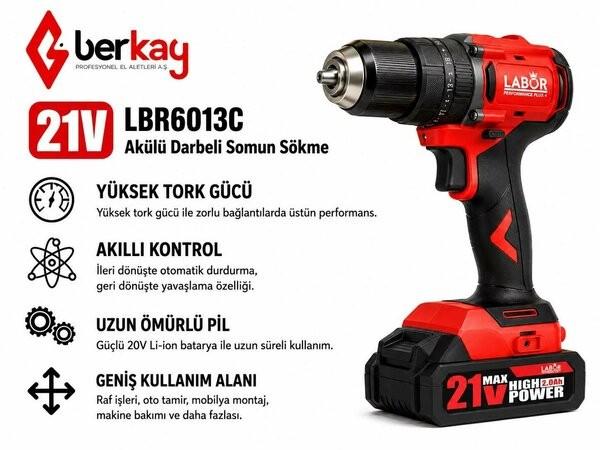 LABOR PERFORMANCE PLUS ŞARJLI MATKAP 21V 2AH 2 AKÜ 6013C