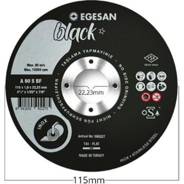 METAL KESİCİ TAŞ İNOX 115*1 EGESAN SİYAH