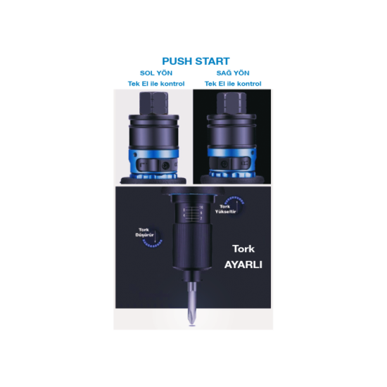 6mm. 1700 RPM Shut-Off Düz Havalı Tornavida