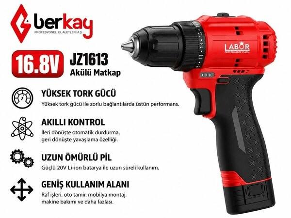 LABOR PERFORMANCE PLUS ŞARJLI MATKAP 16V 2 AKÜ 30 NM JZ1613S