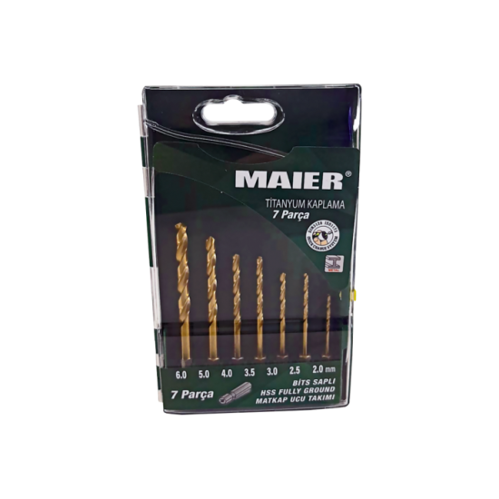 Maier 7 Parça Bits Saplı Fully Ground Matkap Ucu Takımı MAMTKB7