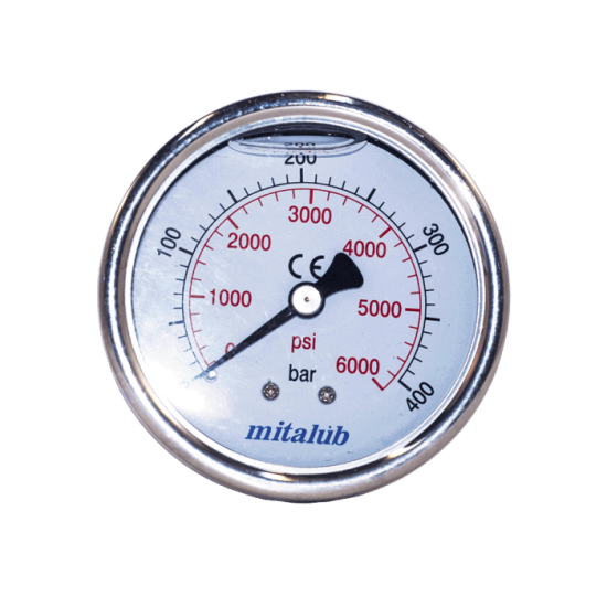 Mitalub Gliserinli Paslanmaz Arkadan Manometre 63mm x 500bar MIGP63500R