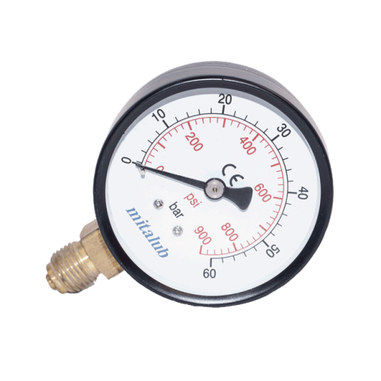 Mitalub Metal Gövde Alttan Manometre 63mm x 200bar MIM63200MB