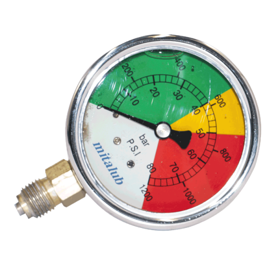 Mitalub 63 mm. 0-80 bar Tarım için Alttan Manometre MIM6380B