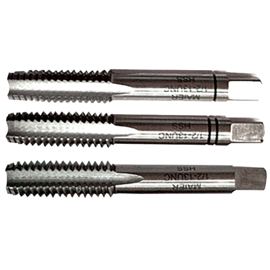 Maier DIN 351 3 Parçalı UNC HSS El Kılavuzu UNC 3/8’’ x 16