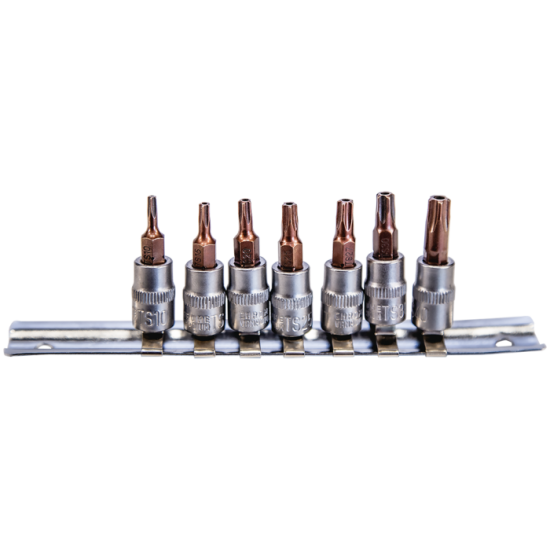 7 Parça 1/4’’ CR-V Star Delikli Torx Lokma Seti