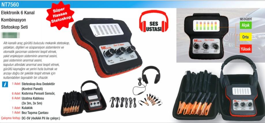 NTTools Elektronik 6 Kanal Kombinasyon Steteskop Seti NT7560