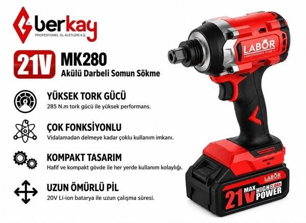 LABOR PERFORMANCE PLUS ŞARJLI SOMUN SÖKME 21V 280 NM PL280MK