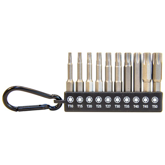 10 Parça 50mm S2 Manyetik Bits Seti - Torx Grubu