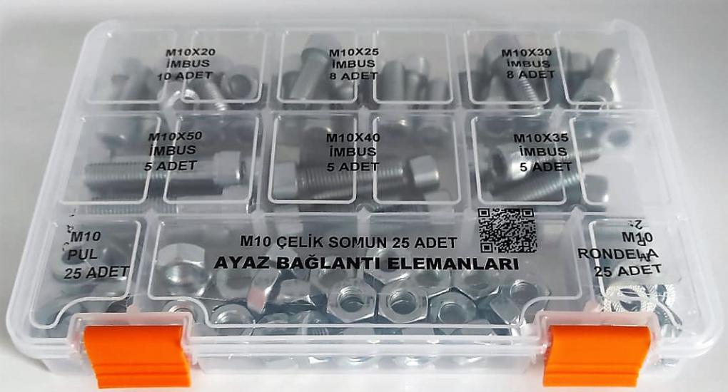 AY-CİV M10 İmbus Civata Seti 117 Parça Dın 912 Alyan