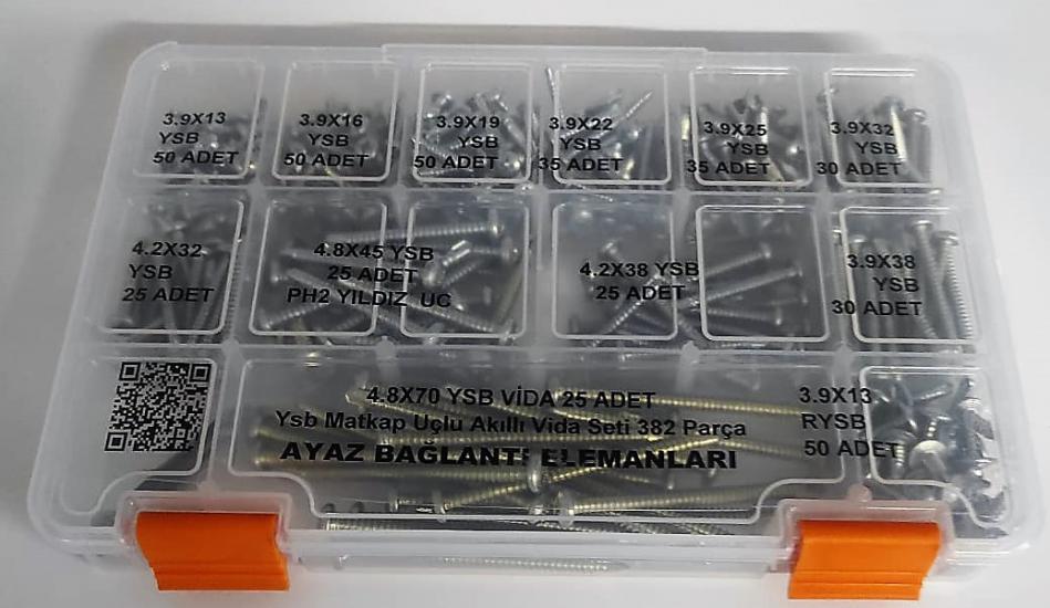 AY-CİV Ysb Matkap Uçlu Akıllı Vida Seti 382 Parça