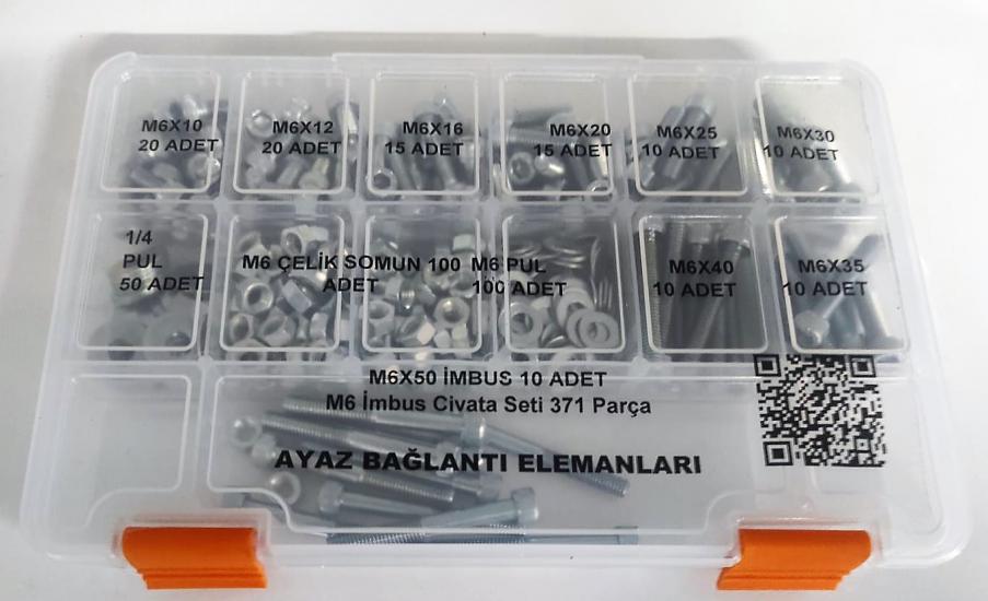 AY-CİV M6 İmbus Civata Seti 371 Parça Dın 912