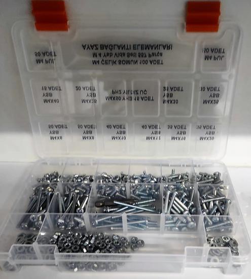 AY-CİV M 4 Ysb Vida Somun Pul Seti 557 Parça
