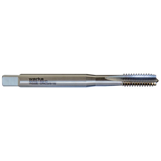 Werka DIN2182/C HSS-E Düz Makine Kılavuzu (Kalın Şaft) UNC3/8’’x16