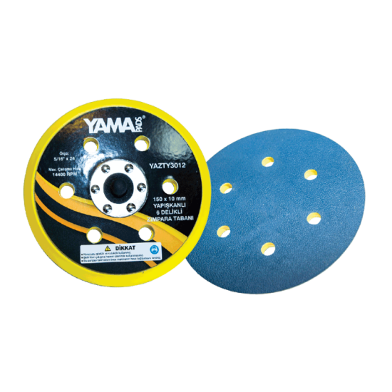 YamaPads 6.0’’ 150x10 mm. 6 Delikli Yapışkanlı Zımpara Tabanı
