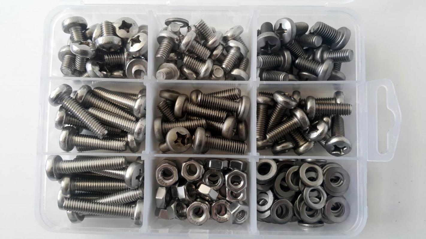 AY-CİV M 6 Ysb Vida Seti Paslanmaz İnox 186 Parça A2-70 304 K