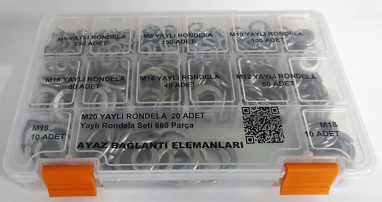 AY-CİV Yaylı Rondela Seti 660 Parça Dın 127