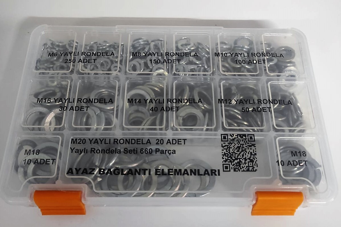 AY-CİV Yaylı Rondela Seti 660 Parça Dın 127
