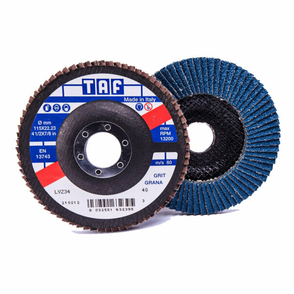 TAF Flap Disk ZİR-OKS LVZ34-80 K.115x22MM 80 Kum Zrk Mavi