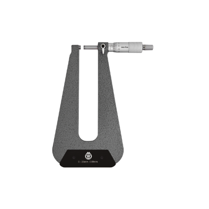 Werka Sac Mikrometresi 0-25x0.01mm Tip C Küresel-Küresel 150mm