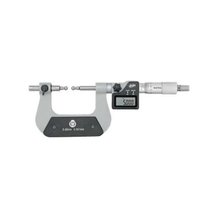 Werka IP65 Dijital Top Başlı Dişli Mikrometresi 25-50 x 0.001mm