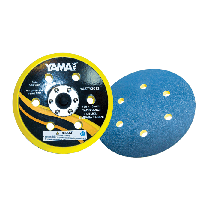 YamaPads 6.0’’ 150x10 mm. 6 Delikli Yapışkanlı Zımpara Tabanı